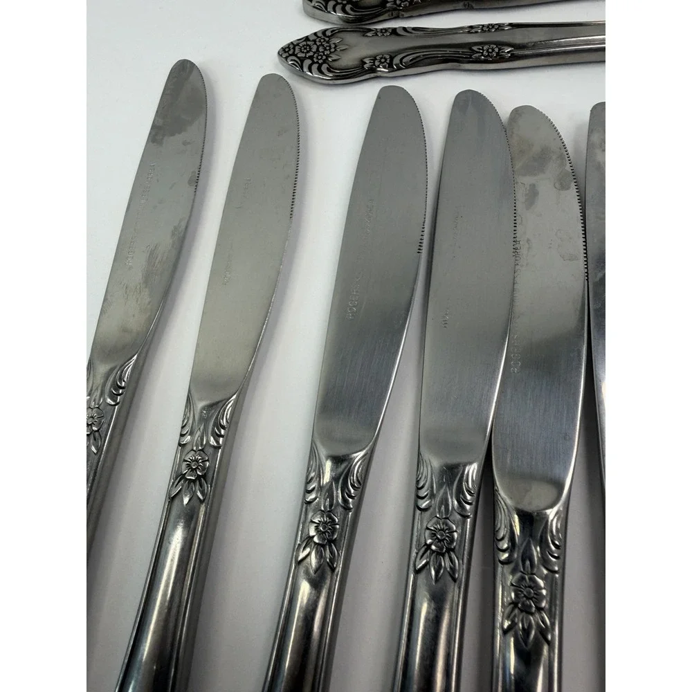 Stanley Roberts Rogers Dream Rose Stainless Steel Dinner Knives Lot Of 16